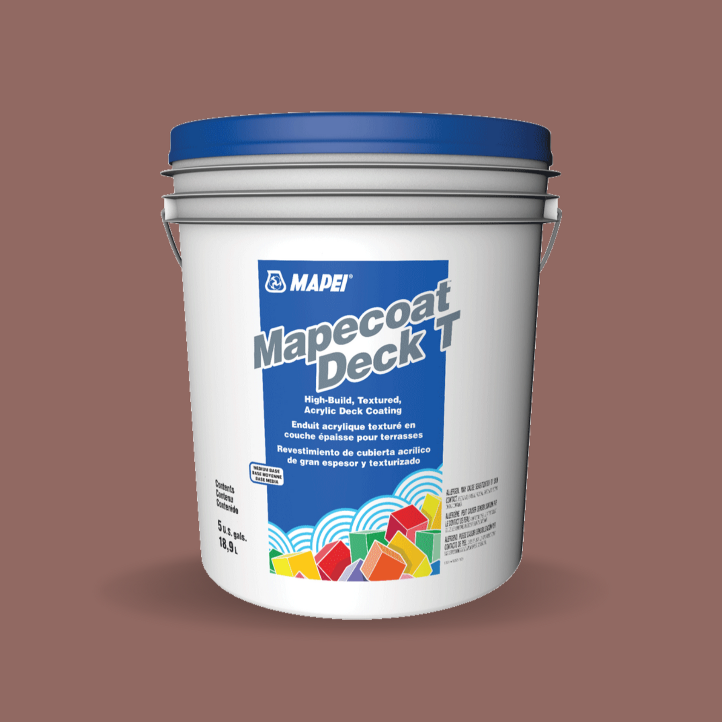 Mapei Mapecoat Deck T - Medium Base- Anti- Slip Finish #8640 Redwood - 9.5WaterproofingSupply