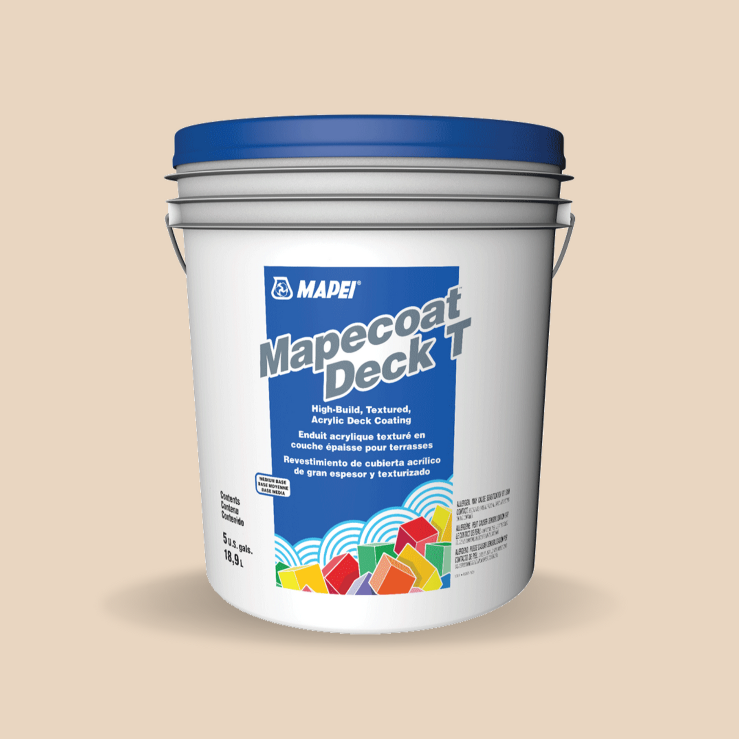 Mapei Mapecoat Deck T - Pastel Base- Anti- Slip Finish #8649 Buttermilk - 9.5WaterproofingSupply
