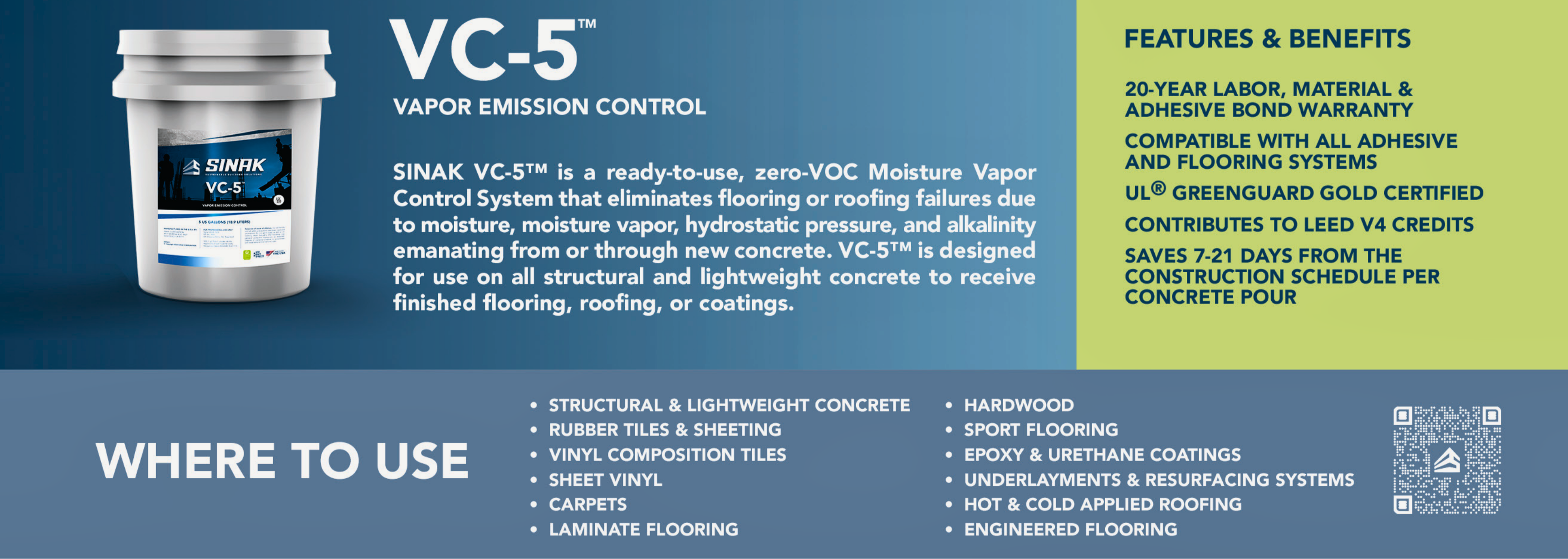 DINAK VC-5 vapor emission control product packaging with features and benefits listed.